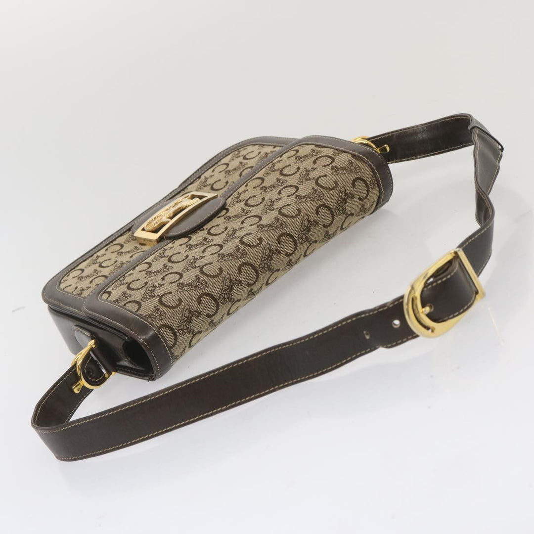 Celine C Macadam Canvas Shoulder Bag Beige  69250
