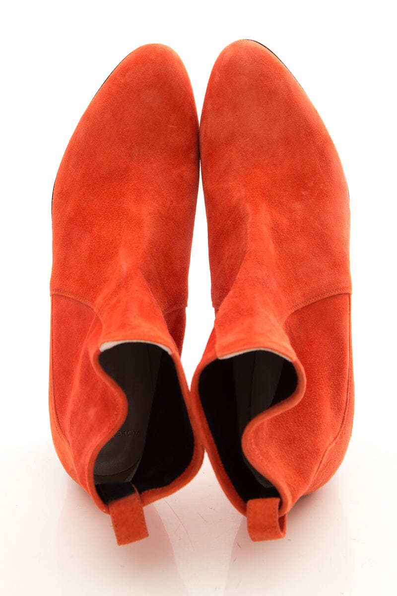 Violet Tomas Orange Suede Boots SZ 39