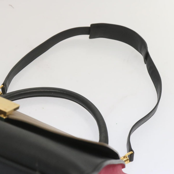 Celine Trapeze Hand Bag Leather 2way Beige Pink Auth 69339