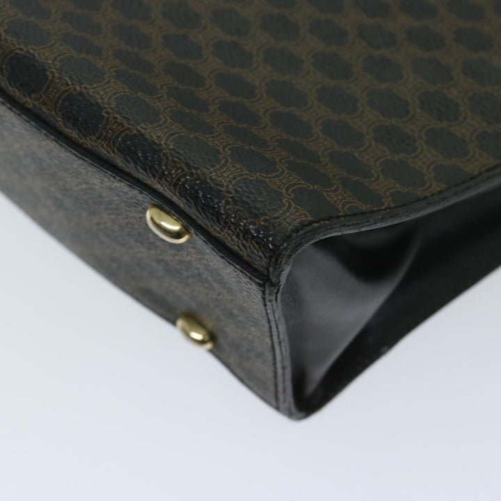 Celine Macadam Canvas Hand Bag PVC Black Auth 69372