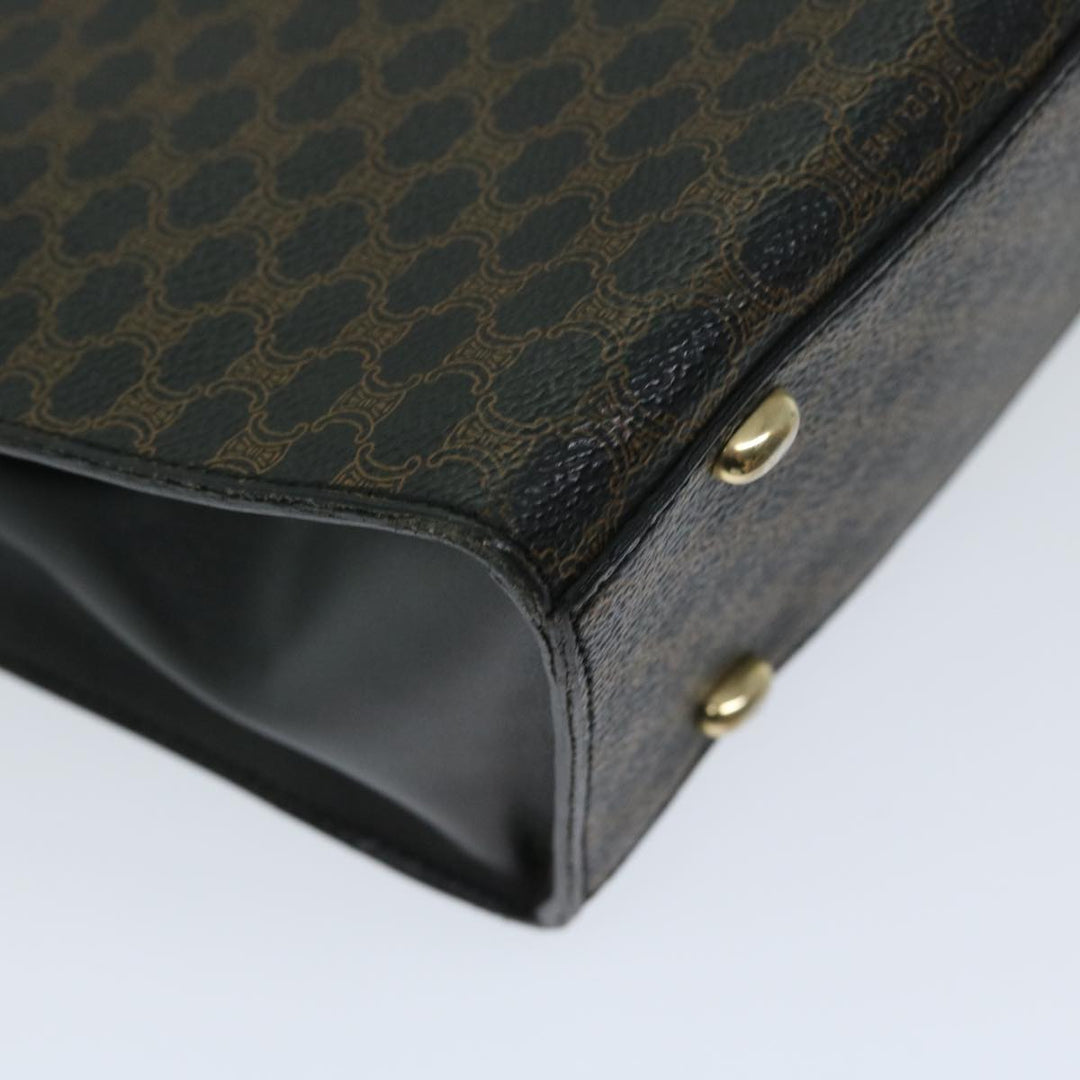 Celine Macadam Canvas Hand Bag PVC Black Auth 69372