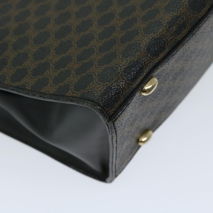 Celine Macadam Canvas Hand Bag PVC Black Auth 69372