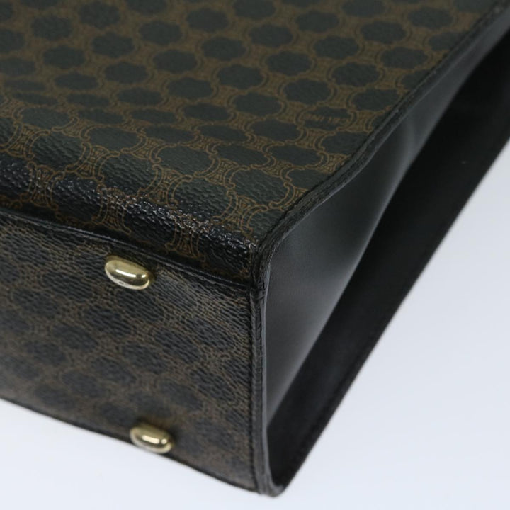Celine Macadam Canvas Hand Bag PVC Black Auth 69372