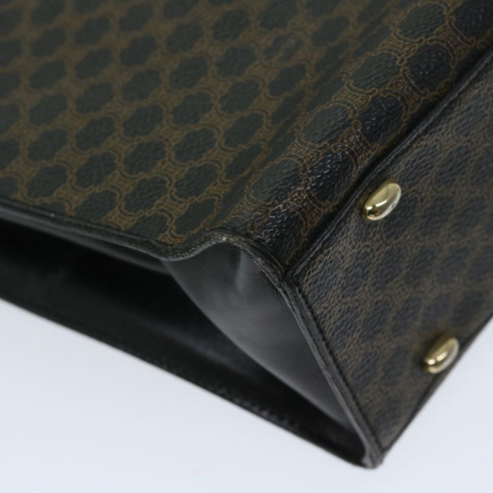 Celine Macadam Canvas Hand Bag PVC Black Auth 69372