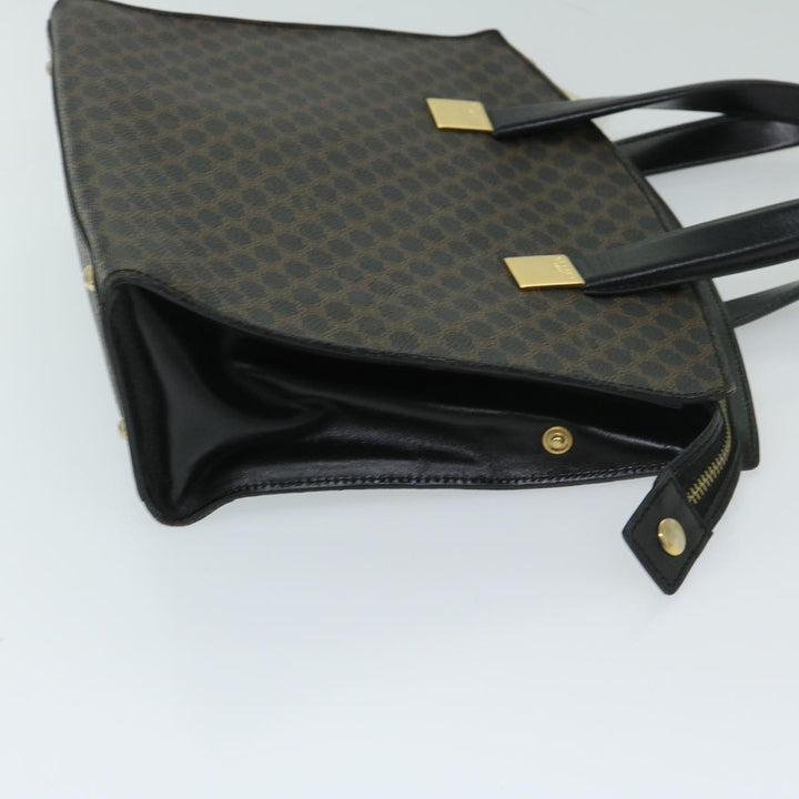 Celine Macadam Canvas Hand Bag PVC Black Auth 69372