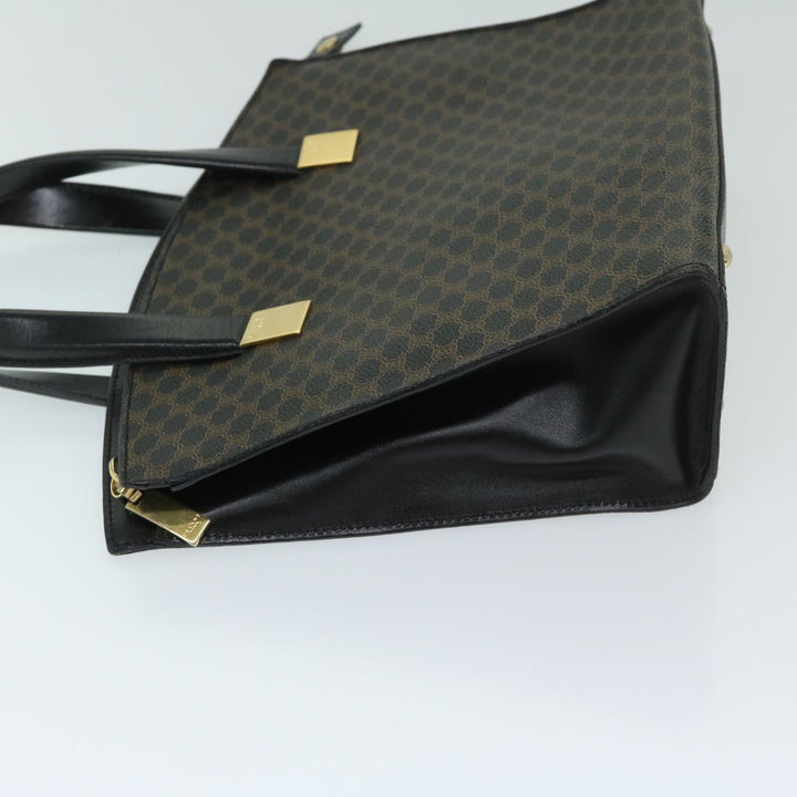 Celine Macadam Canvas Hand Bag PVC Black Auth 69372