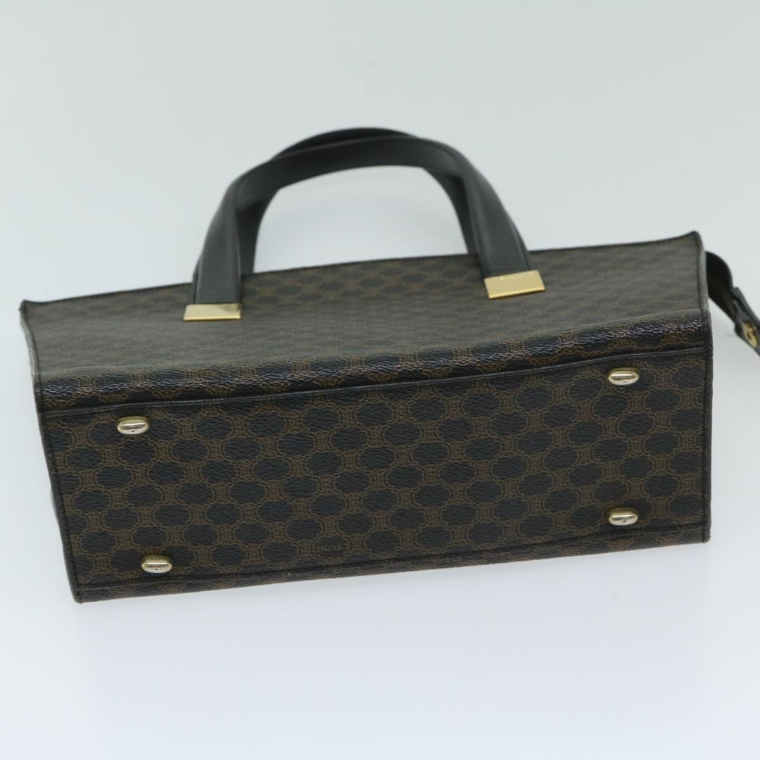 Celine Macadam Canvas Hand Bag PVC Black Auth 69372