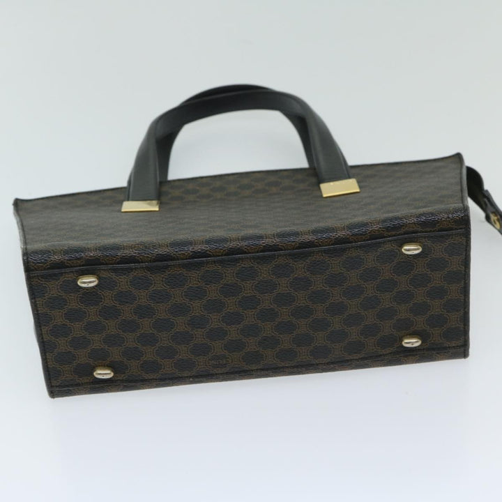 Celine Macadam Canvas Hand Bag PVC Black Auth 69372