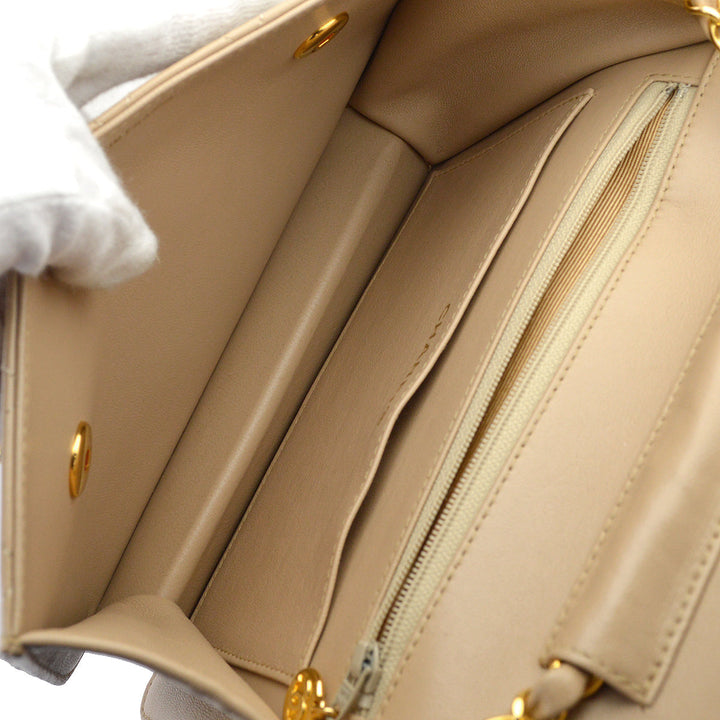 Top Quality Chanel * Beige Lambskin 2way Handbag
