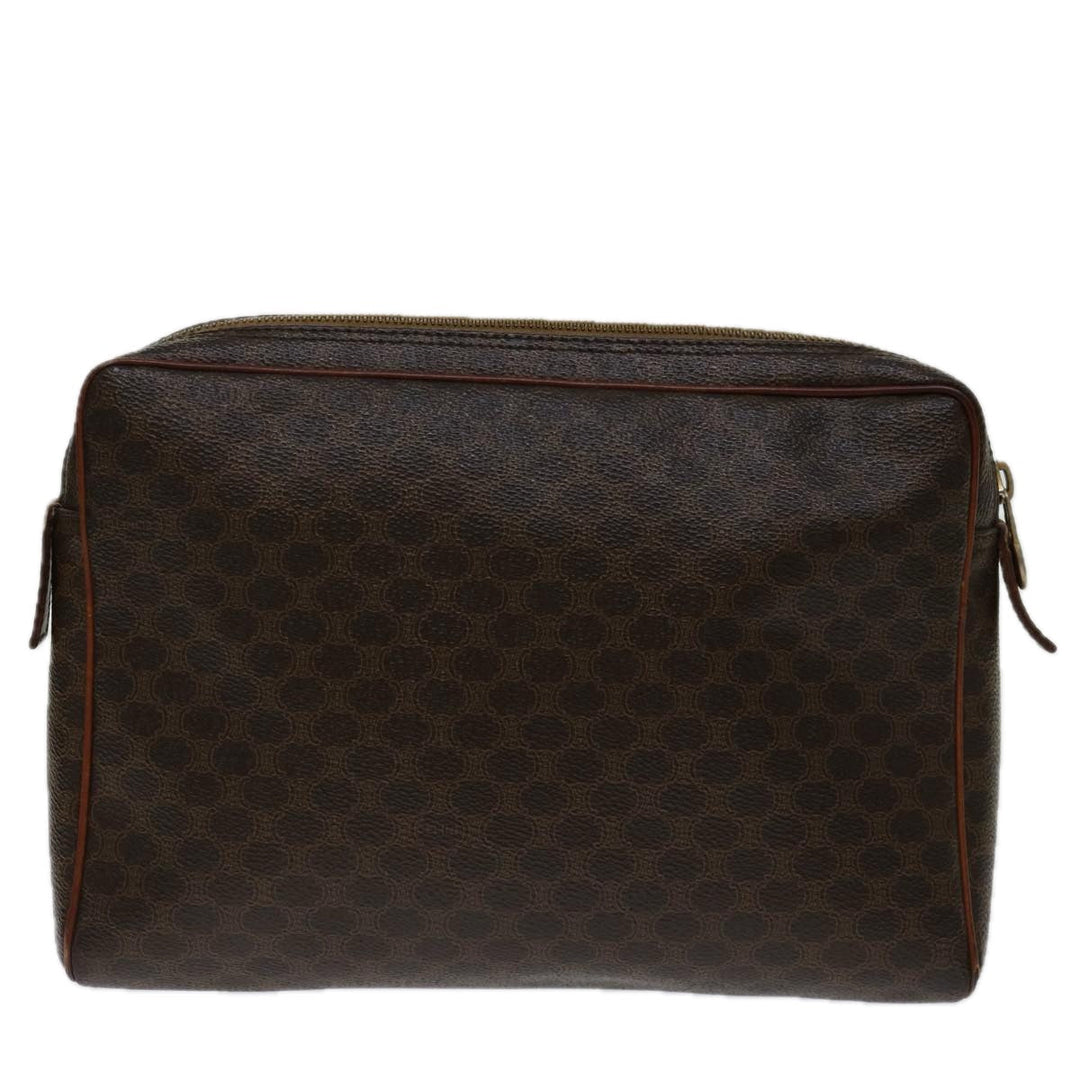 Celine Macadam Canvas Clutch Bag PVC Brown Auth 69515