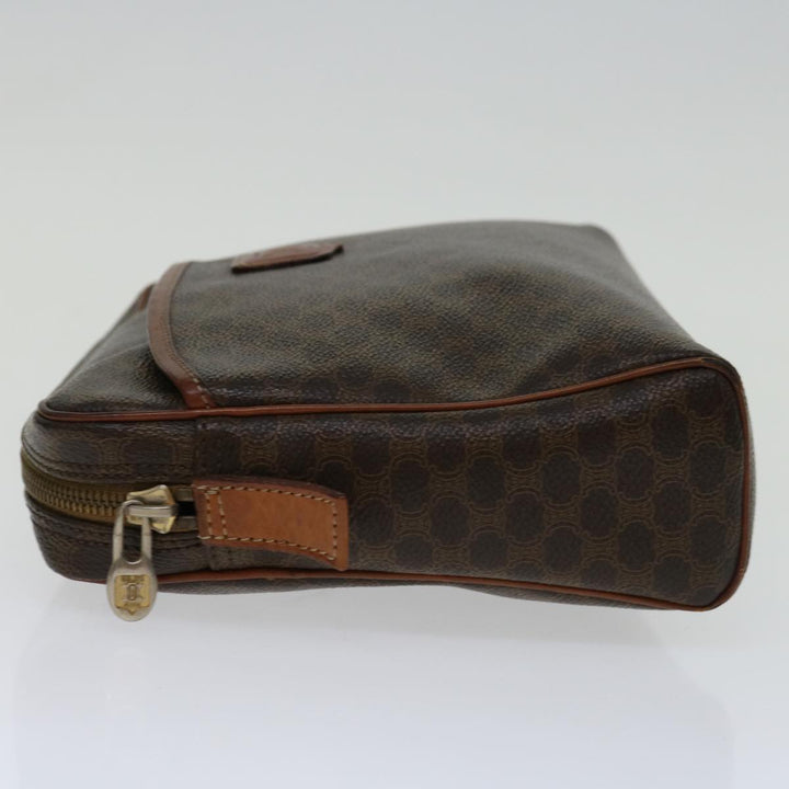 Celine Macadam Canvas Clutch Bag PVC Brown Auth 69515