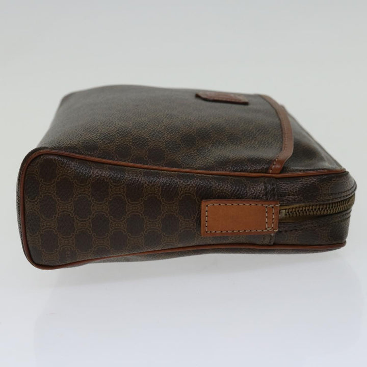 Celine Macadam Canvas Clutch Bag PVC Brown Auth 69515