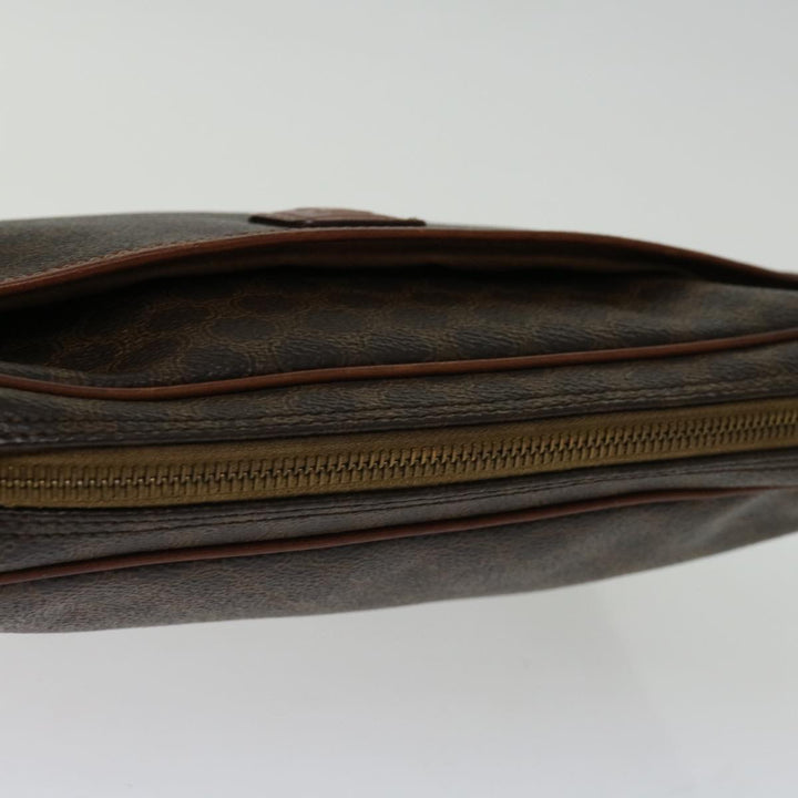 Celine Macadam Canvas Clutch Bag PVC Brown Auth 69515