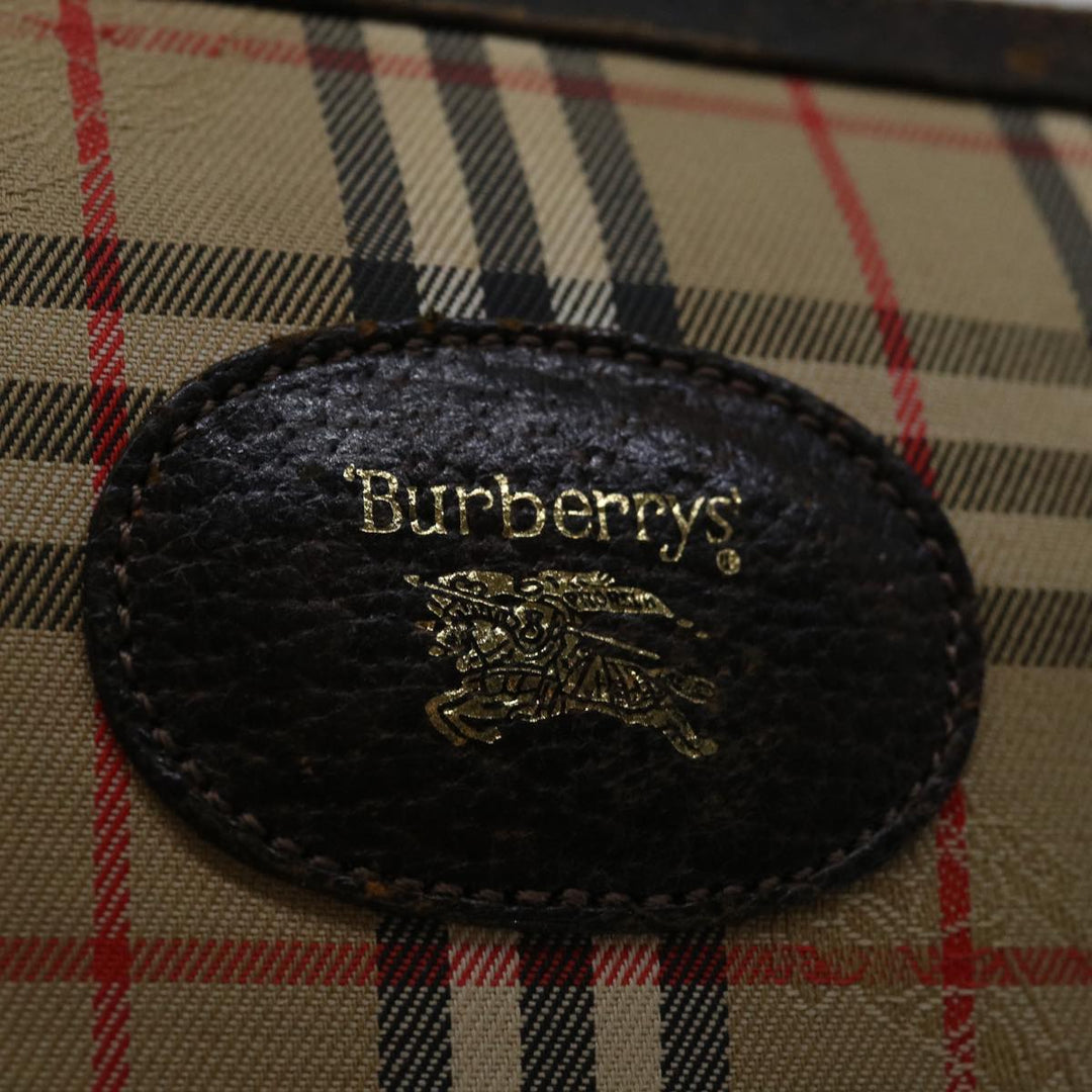 BurberrySs Nova Check Clutch Bag Canvas Beige Auth 69517