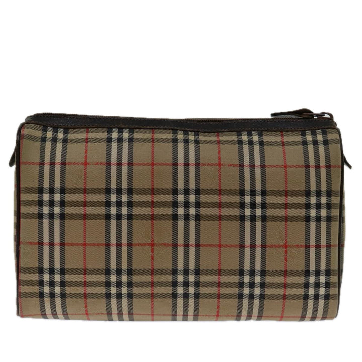 BurberrySs Nova Check Clutch Bag Canvas Beige Auth 69517