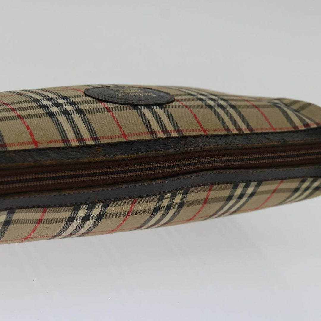 BurberrySs Nova Check Clutch Bag Canvas Beige Auth 69517
