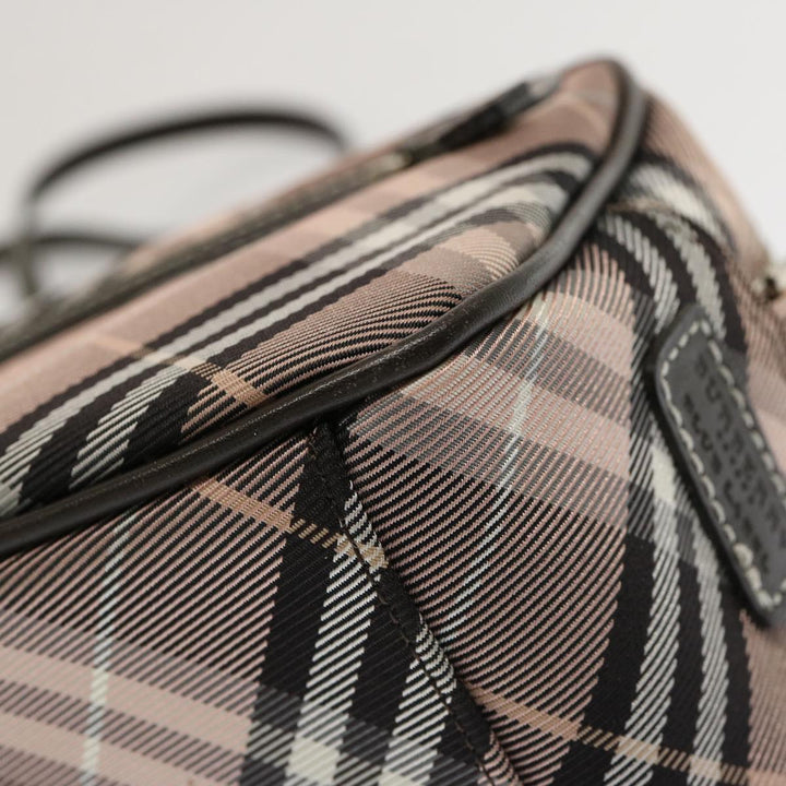 Burberry Nova Check Blue Label Shoulder Bag Nylon Pink Auth 69529