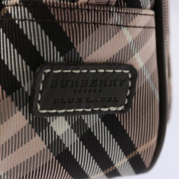 Burberry Nova Check Blue Label Shoulder Bag Nylon Pink Auth 69529
