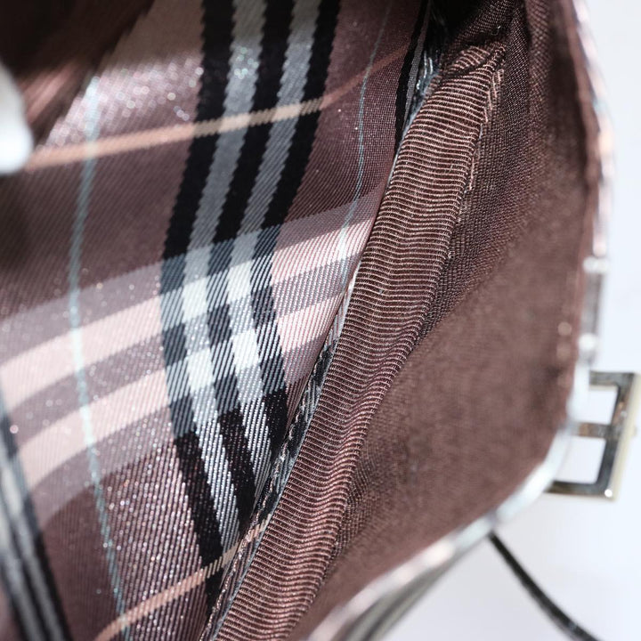 Burberry Nova Check Blue Label Shoulder Bag Nylon Pink Auth 69529