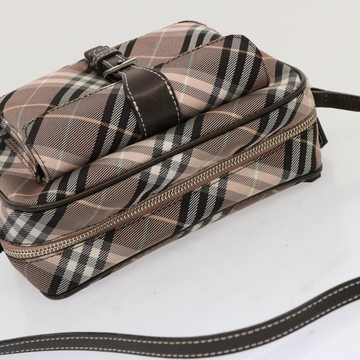 Burberry Nova Check Blue Label Shoulder Bag Nylon Pink Auth 69529