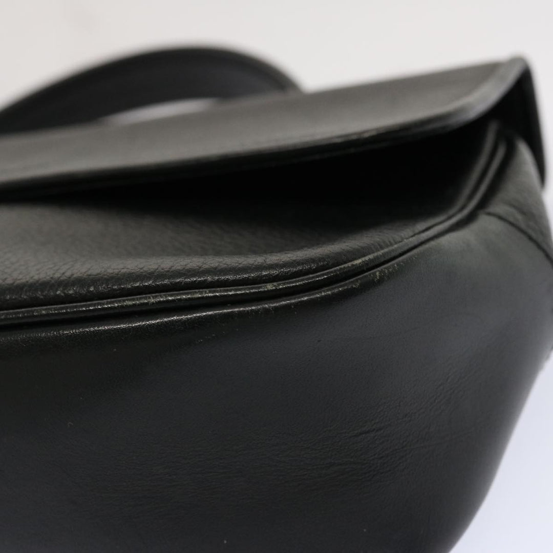 BurberrySs Hand Bag Leather Black Auth 69546