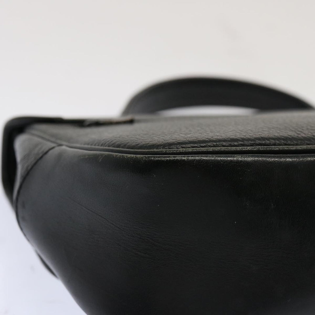 BurberrySs Hand Bag Leather Black Auth 69546