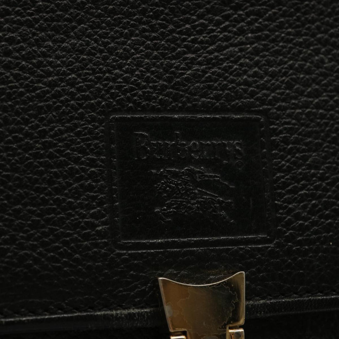 BurberrySs Hand Bag Leather Black Auth 69546