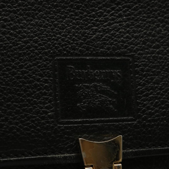 BurberrySs Hand Bag Leather Black Auth 69546
