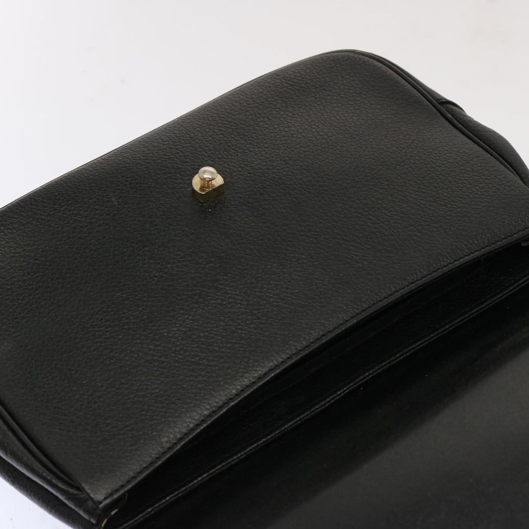 BurberrySs Hand Bag Leather Black Auth 69546