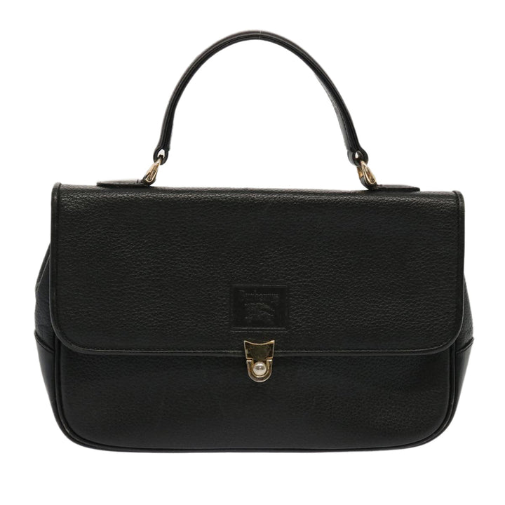BurberrySs Hand Bag Leather Black Auth 69546