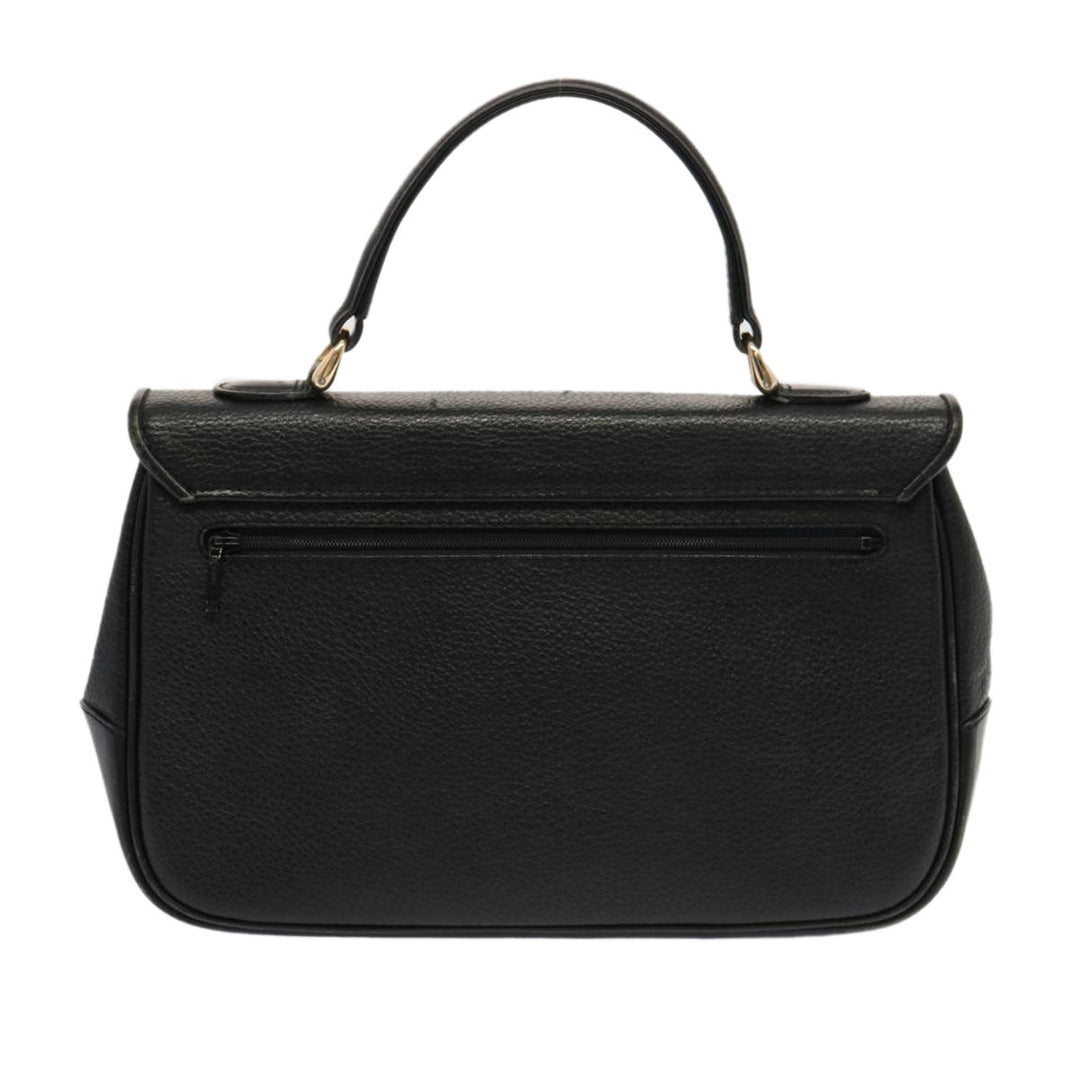 BurberrySs Hand Bag Leather Black Auth 69546