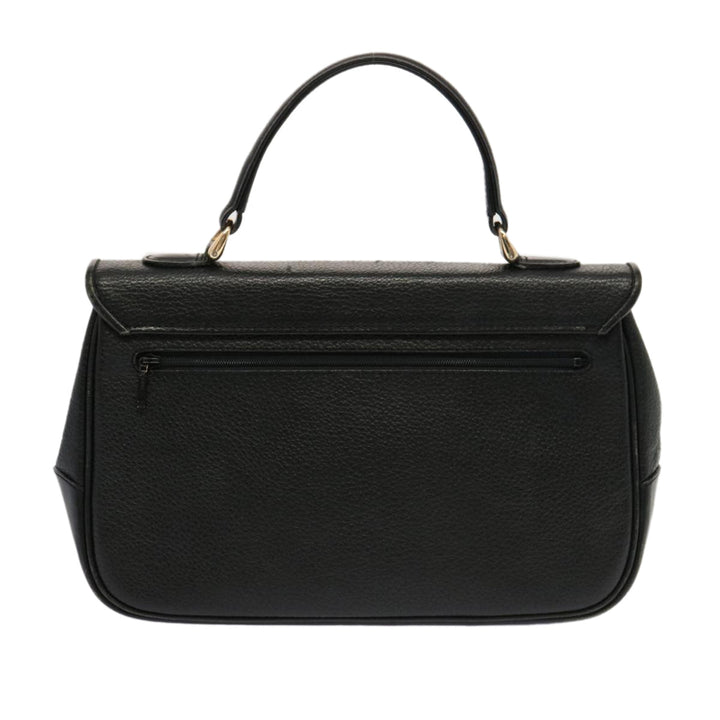 BurberrySs Hand Bag Leather Black Auth 69546