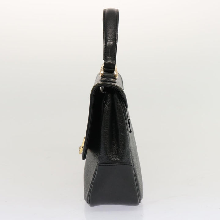BurberrySs Hand Bag Leather Black Auth 69546