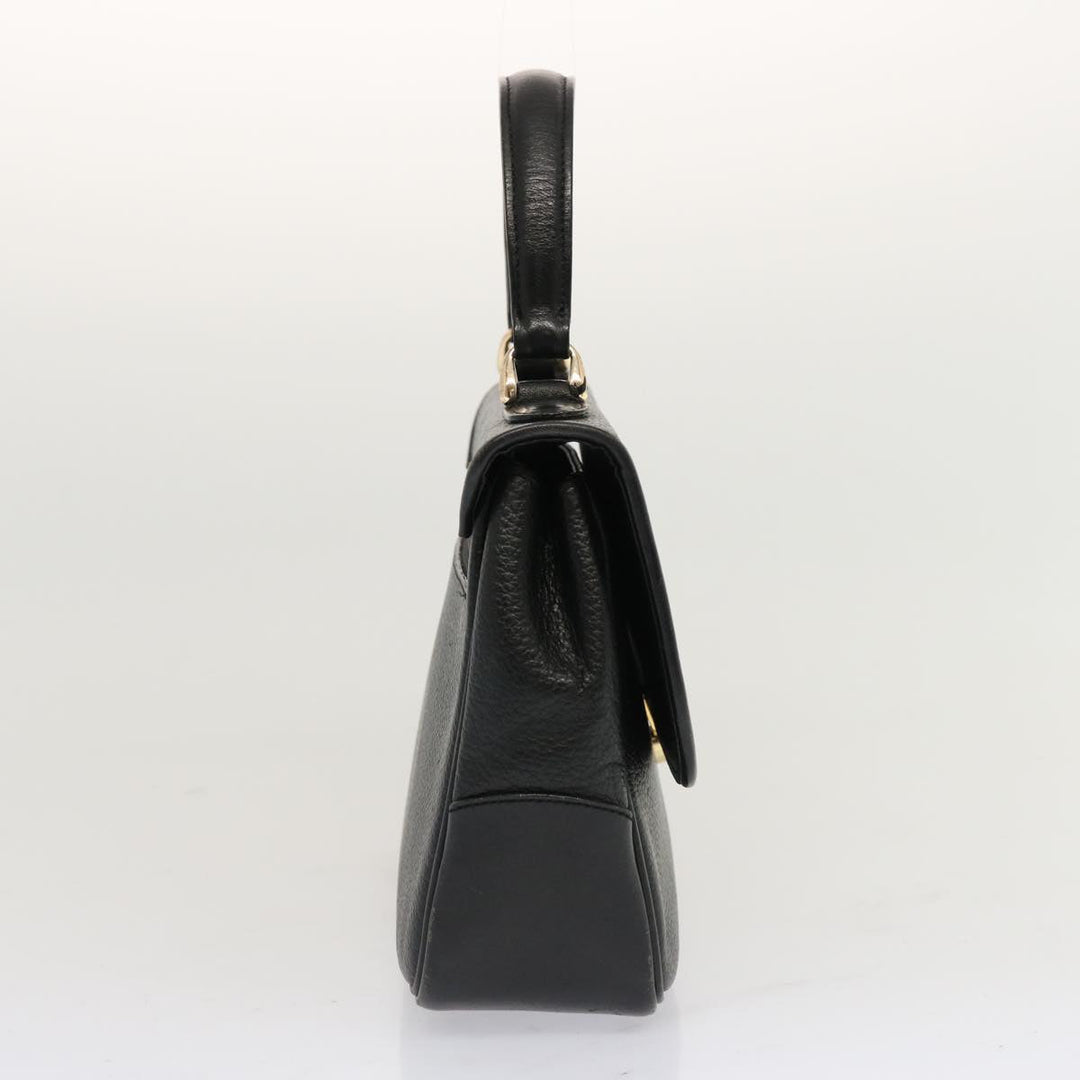 BurberrySs Hand Bag Leather Black Auth 69546