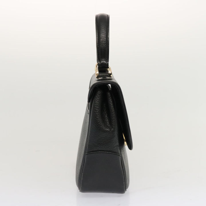 BurberrySs Hand Bag Leather Black Auth 69546
