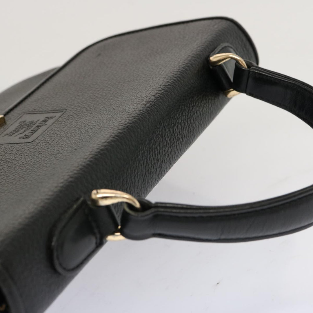 BurberrySs Hand Bag Leather Black Auth 69546