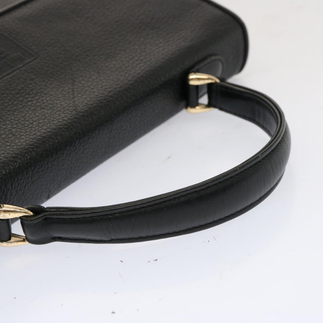 BurberrySs Hand Bag Leather Black Auth 69546