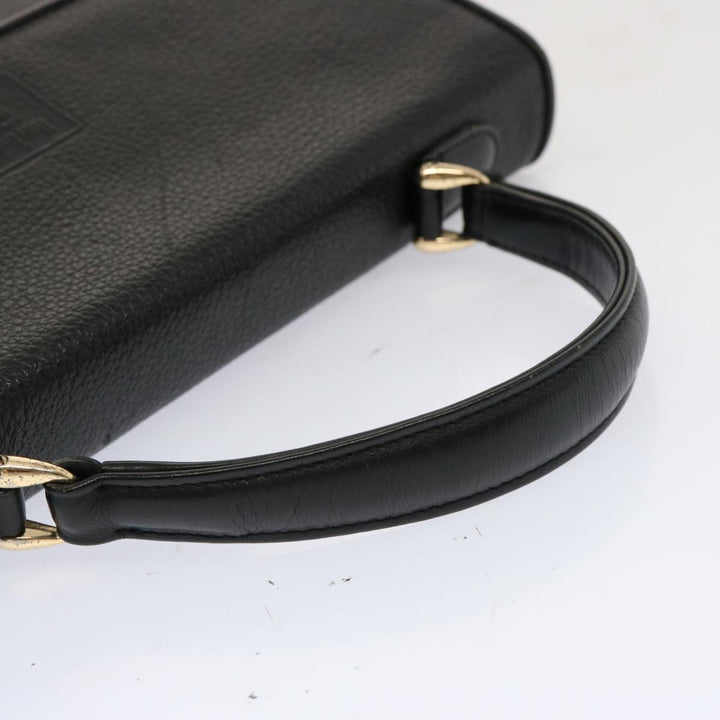 BurberrySs Hand Bag Leather Black Auth 69546
