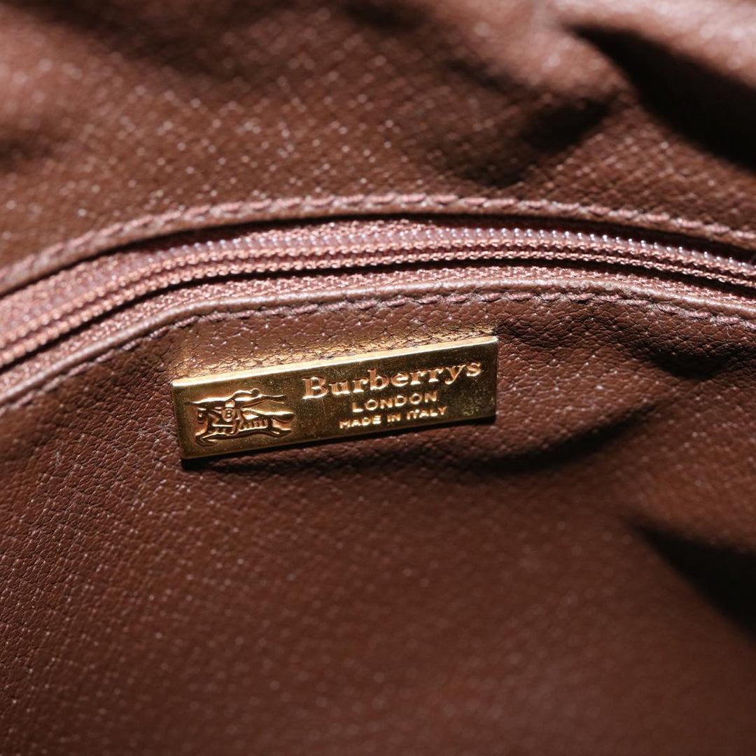 BURBERRYSs Nova Check Hand Bag PVC Leather Beige Auth 69571