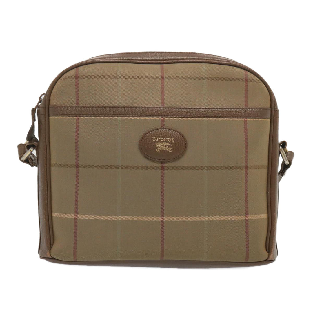 BurberrySs Nova Check Shoulder Bag Canvas Beige Auth 69572