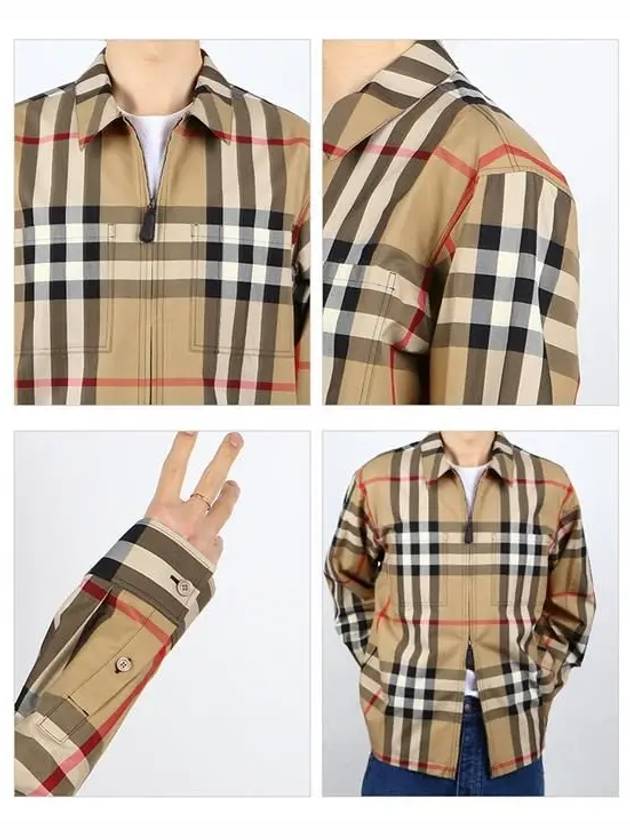 Burberry Check Cotton Oversized Long Sleeve Shirt Archive Beige