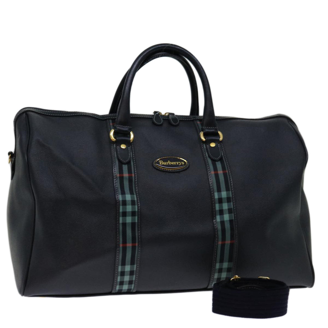 BURBERRYSs Boston Bag PVC 2way Black Auth 69626