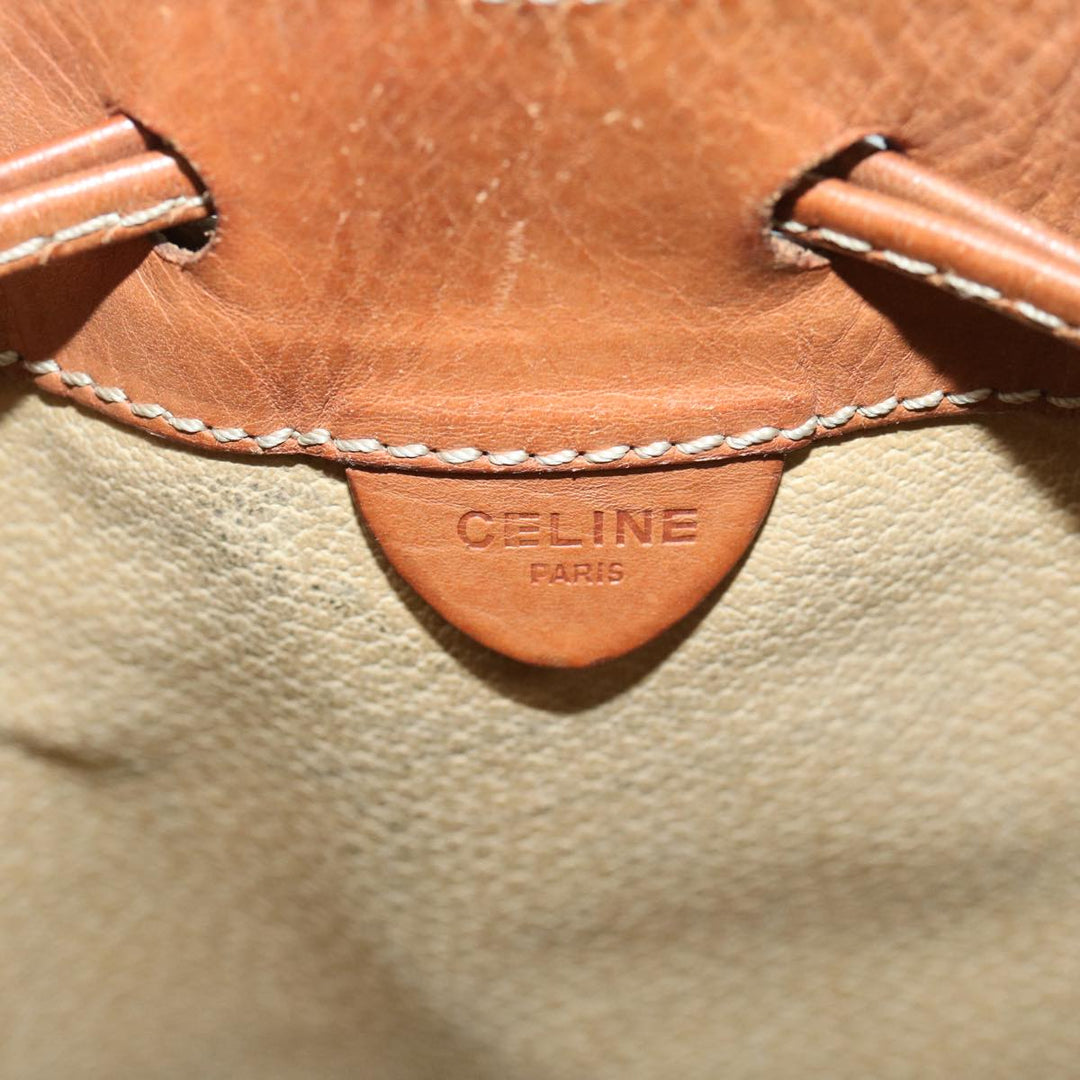 Celine Macadam Canvas Shoulder Bag Beige  69628