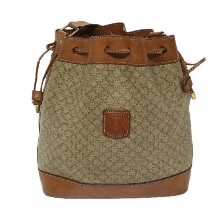 Celine Macadam Canvas Shoulder Bag Beige  69628