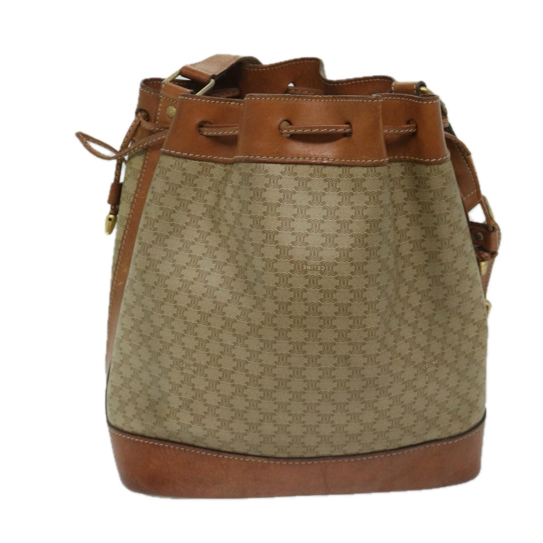 Celine Macadam Canvas Shoulder Bag Beige  69628