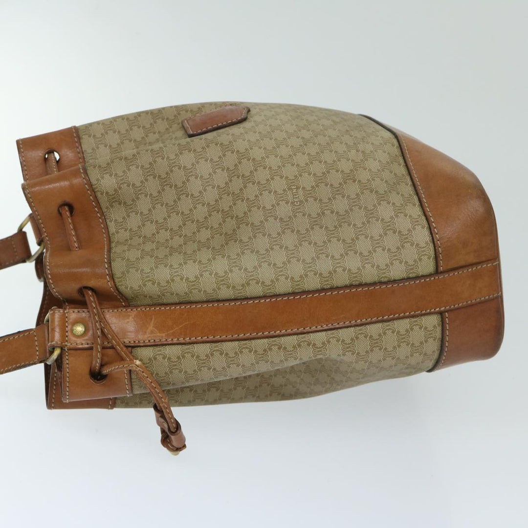 Celine Macadam Canvas Shoulder Bag Beige  69628