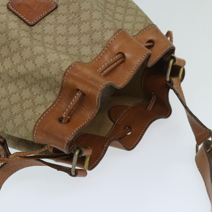 Celine Macadam Canvas Shoulder Bag Beige  69628