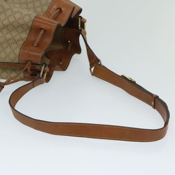 Celine Macadam Canvas Shoulder Bag Beige  69628