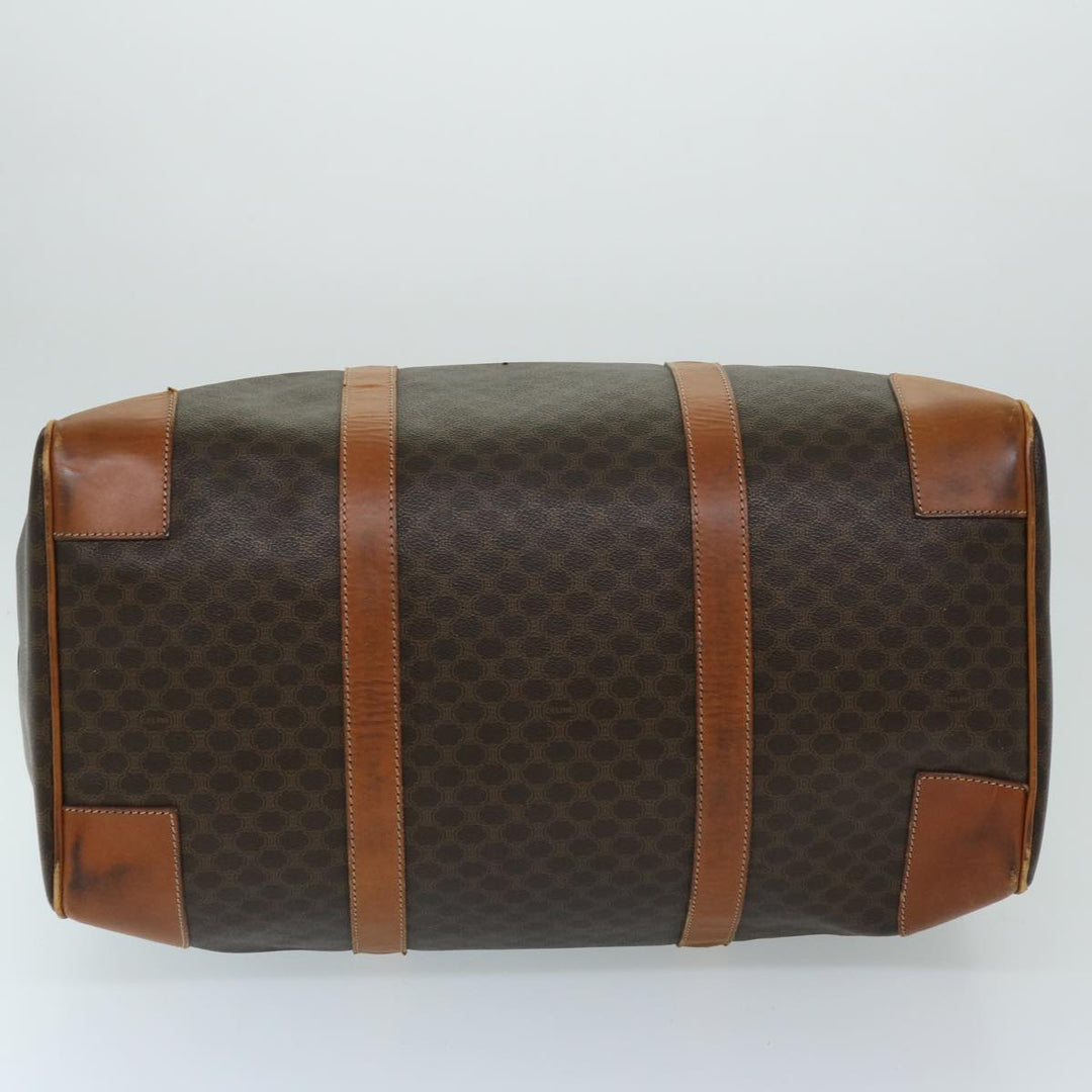 Celine Macadam Canvas Boston Bag PVC Brown Auth 69631