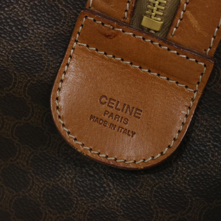 Celine Macadam Canvas Boston Bag PVC Brown Auth 69631